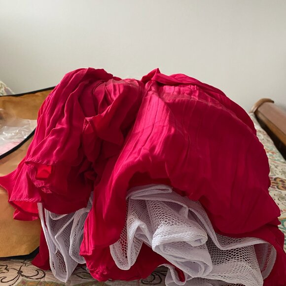 Rani Pink Indo Western Lehenga Choli And Blouse With Embroidered Belt - Picture 8 of 10